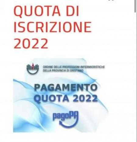 Quota iscrizione anno 2022